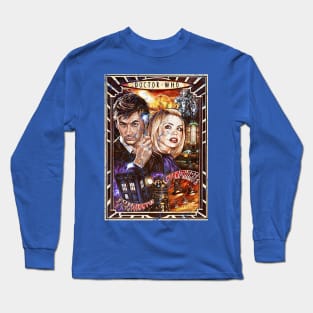 BLUE POLICE BOX TYPOGRAPHY Long Sleeve T-Shirt